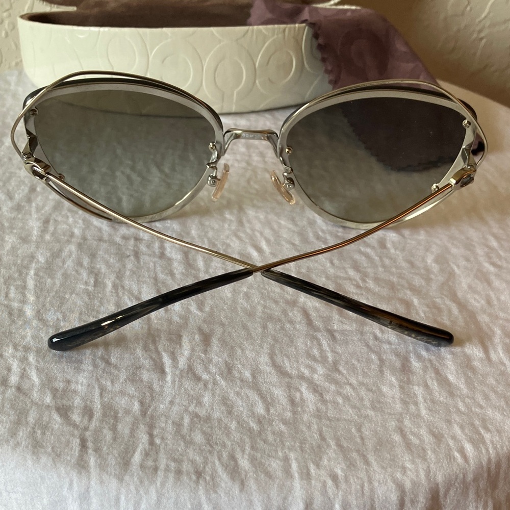 Coach: Light Gold (L1037) Sunglasses- Cat Eye Frame- Case & Cloth - Picture 8 of 16